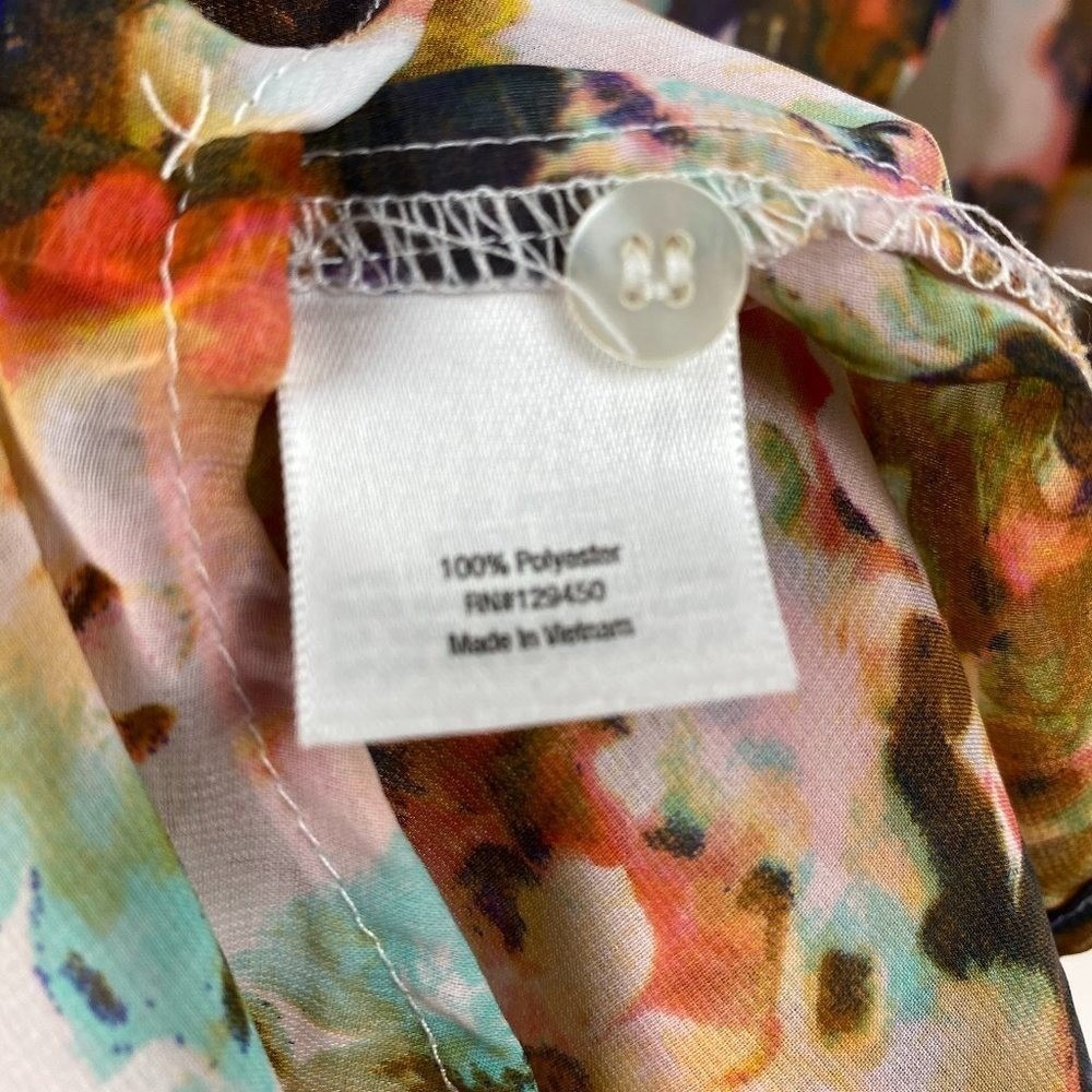A.N.A FLORAL LONG SLEEVE BLOUSE SHIRT - Picture 4 of 4
